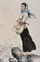 肖耀彩作品《海的女儿》104X68cm 1985年